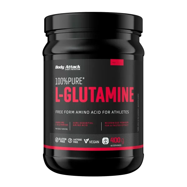 گلوتامین بادی اتک 100% خالص 400 گرم | 100% Pure L-Glutamic acid 400g