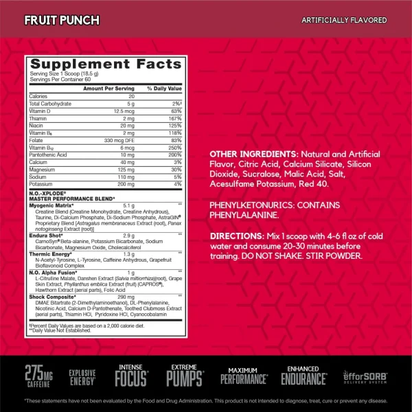 پمپ ان او اکسپلود بی اس ان |bsn NO-Xplode Pre-Workout - Image 3