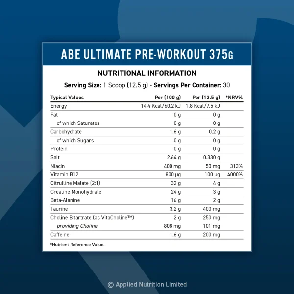 پمپ 375 گرم ABE اپلاید|applied abe pre-workout 375g - Image 3