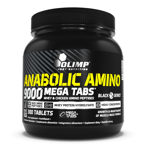آمینو آنابولیک 9000 الیمپ 300 عددی|Olimp Anabolic Amino 9000 Mega Tabs - 300 Tabletten