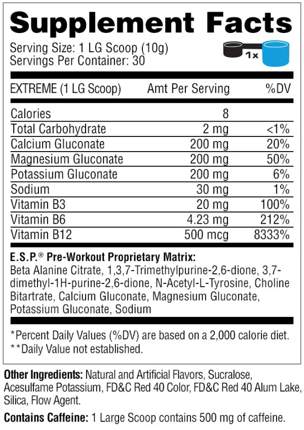 ای اس پی پمپ متابولیک 300 گرم|Metabolic Nutrition E.S.P.® Pre-Workout 300 g - Image 3