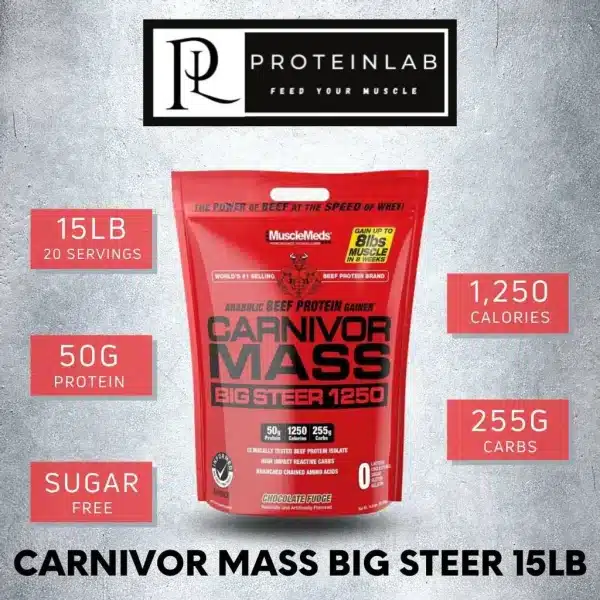 musclemeds carnivor mass big steer 1250 | مس کارنیوار ماسل مدز بیگ استیر 1250