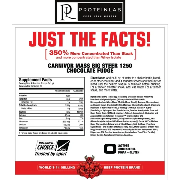 musclemeds carnivor mass big steer 1250 | مس کارنیوار ماسل مدز بیگ استیر 1250